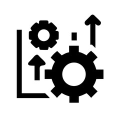Business Strategy Gears Planning Icon Design