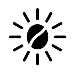 Coffee Bean with Rays Icon Design