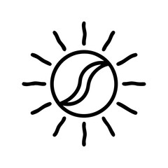 Coffee Bean with Rays Icon Design