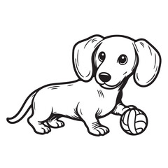 Cute vector illustration of a small Dachshund dog