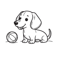 Vector illustration of a Dachshund dog