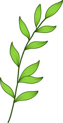 green leaves cartoon-style drawing.