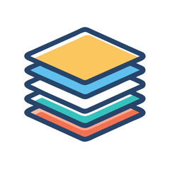 Folded Fabric Stack Icon Design