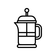 French Press Coffee Maker Icon Design