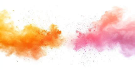 Abstract powder explosion in orange and pink