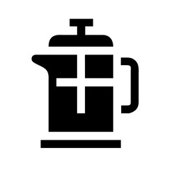 French Press Coffee Maker Icon Design