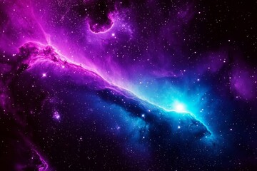 Fototapeta premium Discover the fascinating interplay between nebulae and galaxies in this spectacular cosmic scene.