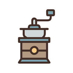 Manual Coffee Mill Grinder Icon Design