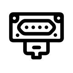 Multi-Pin VGA Head Connector Icon Design