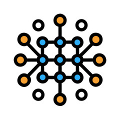 Neural Network Node Connection Icon Design