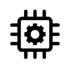 Settings Gear Chip Icon Design