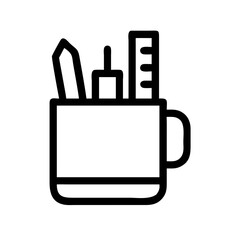 Obraz premium Stationery Cup Holder Icon Design