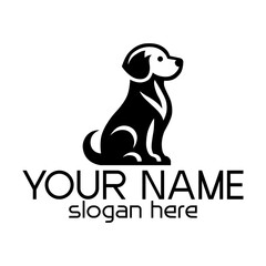 Elegant Black and White Dog Logo for Business and Social Media
