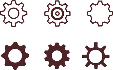 Gear setting icon set, containing Cog wheel, Gear wheel symbol Vector 