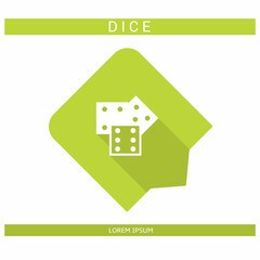 Design icon. Dice icon symbol in flat. Dice symbol design in flat. Stock vector.
