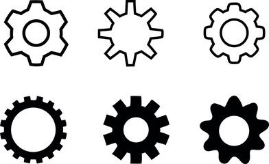 Gear setting icon set vector