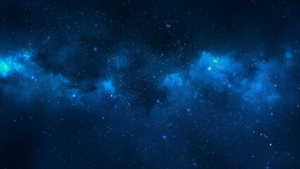 Deep Blue Starry Galaxy, Digital Rendering