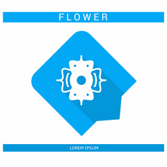 Design icon. Flower icon symbol in flat. Flower symbol design in flat with shadows. Stock vector.
