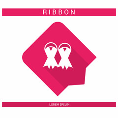 Design icon. Ribbon icon symbol in flat. Ribbon symbol design in flat with shadows. Stock vector.