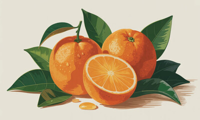 orange with leaf