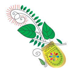 Flower alphona mandala Creative illustration clip art