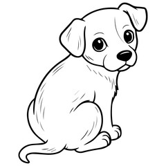 Adorable Puppy Character Sitting Cute Cartoon Pet Animal for Children’s Designs