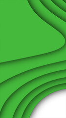 Abstract green layered paper-cut style pattern with smooth 3D curves and clean shadows