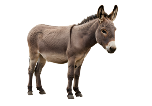 Grey Donkey Image isolated on white background