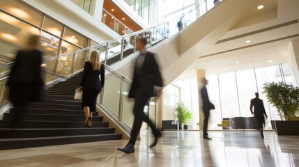 Fototapeta premium Business People Walking in a Building