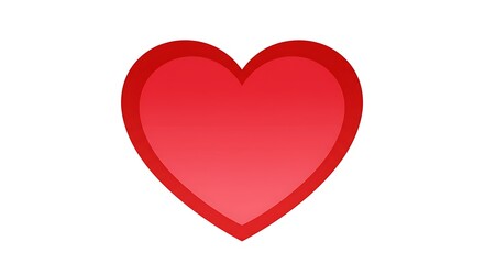 Red Heart Illustration on White Background Symbolic Love and Affection