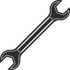 Black Silhouette Vector Illustration of Spanners ? Hand Tools Icon Set for Mechanical and Industrial Use
