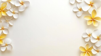 Floral border design with plumeria