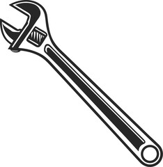 Black Silhouette Vector Illustration of Spanners ? Hand Tools Icon Set for Mechanical and Industrial Use