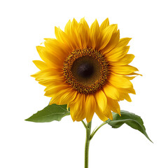 Obraz premium A vibrant sunflower in full bloom, its radiant petals catching the sunlight. A close-up of a single sunflower, showcasing its intricate details and natural beauty.