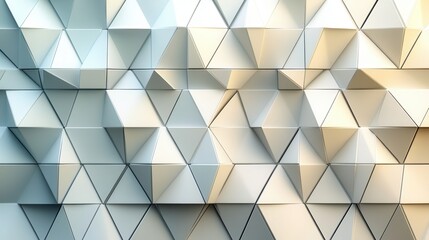 Obraz premium Abstract geometric pattern of light gray and cream triangles