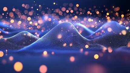 Fluid cyan blue gradient background with digital-inspired elements and futuristic textures creating a modern, technology-driven look