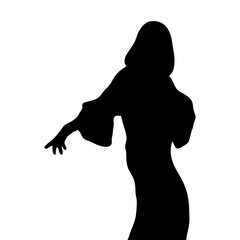 Silhouette of Woman with Arm Extended