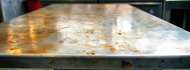 Rusted stainless steel countertop
