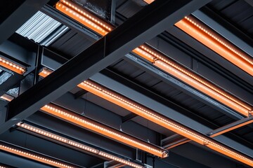 Obraz premium Abstract view of industrial lighting design.