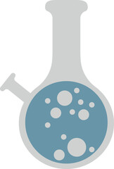 Science Experiment Beaker with Blue Liquid. Medicine vector illustration