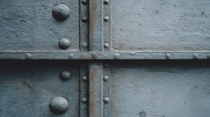 Riveted metal panels exude steampunk nostalgia, industrial heritage, mechanical storytelling; celebrate National Inventors' Day, Vintage Technology Festival