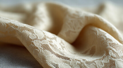 Gentle folds of cream lace evoke Victorian nostalgia, perfect for World Embroidery Day or intricate Bridal Craft fairs