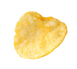 One tasty potato chip isolated on white