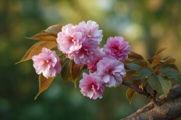 Delicate Pink Sakura Blossoms: A Serene Springtime Image