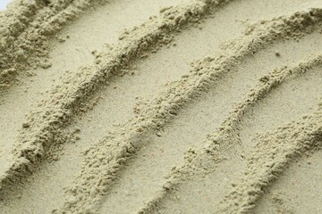 Superfood. Light green powder as background, above view