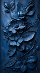 Fototapeta premium Dark blue decorative plaster texture with a subtle, artistic finish. Symbolizes sophistication, depth, and modern design—ideal for elegant interior backgrounds or creative surface treatments.