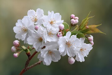 Obraz premium Serene White Blossoms: A Delicate Springtime Floral Image