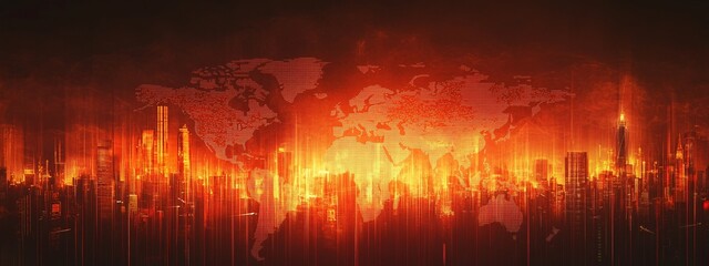 Burning Earth Globe Symbolizing Climate Crisis, Global Warming, and Environmental Emergency Worldwide