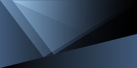 Obraz premium Modern black blue abstract background. Minimal. Color gradient. Dark. Web banner. Geometric shape. 3d effect. Lines stripes triangles.