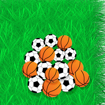 Fotboll and Basketboll vector illustration